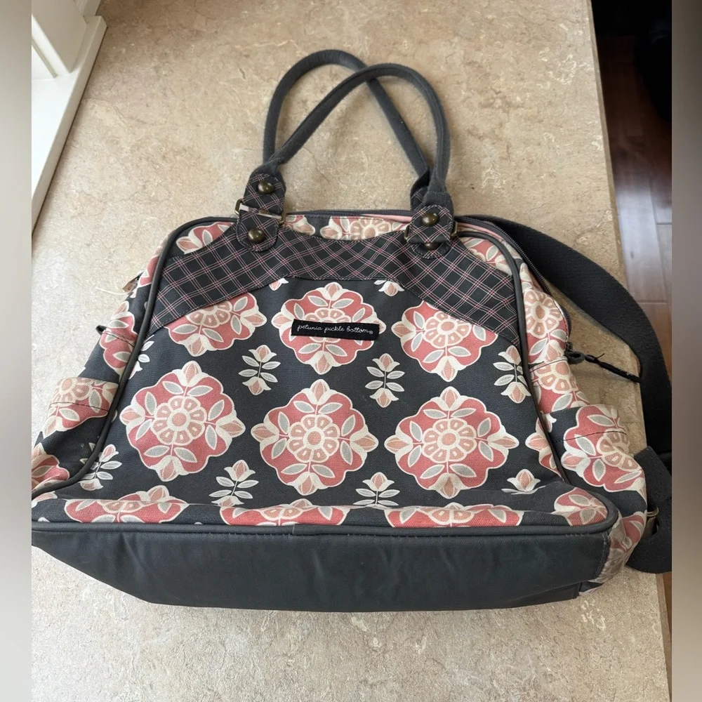 Petunia Pickle Bottom Floral & Plaid Diaper Bag